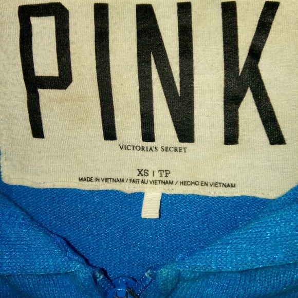 VS PINK XS Thin Blue Hoodie - Picture 2 of 4